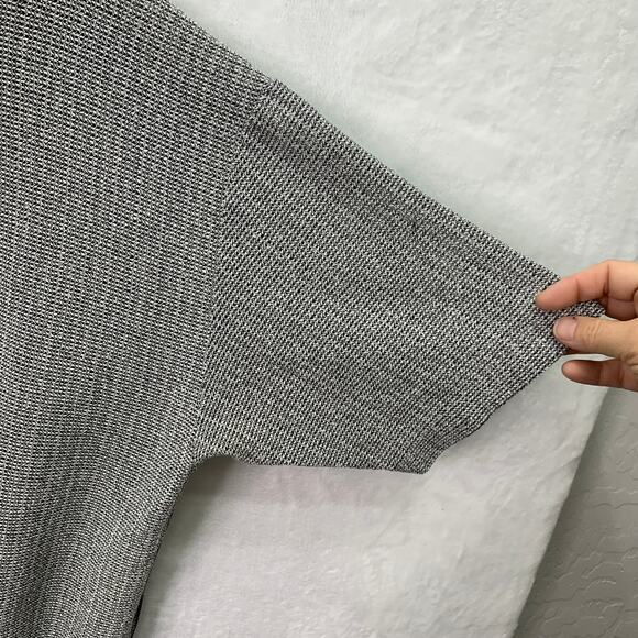 VTG Lindbergh Mens Large Gray Black Woven Pullover Short Sleeve Polo Shirt - Picture 6 of 11